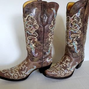 Corral Tobacco Silver Cross Boots